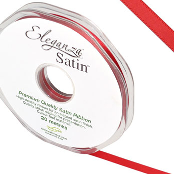 Eleganza Satin Ribbon - 6mm Red