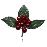 Red Berry Pick with Leaves