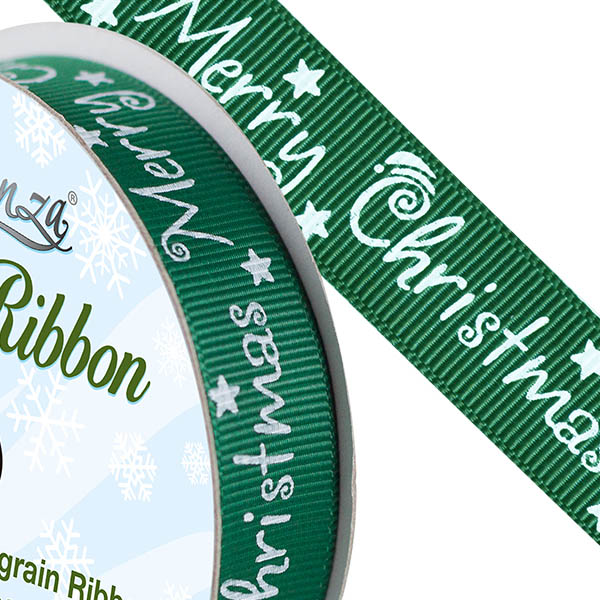 Christmas Ribbon - Green 15mm